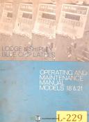 Lodge & Shipley-Lodge & Shipley 18\" x 21\", BlueChip Lathes, Operations & Maintenance Manual-18-18 Inch-18\"-21\"-01